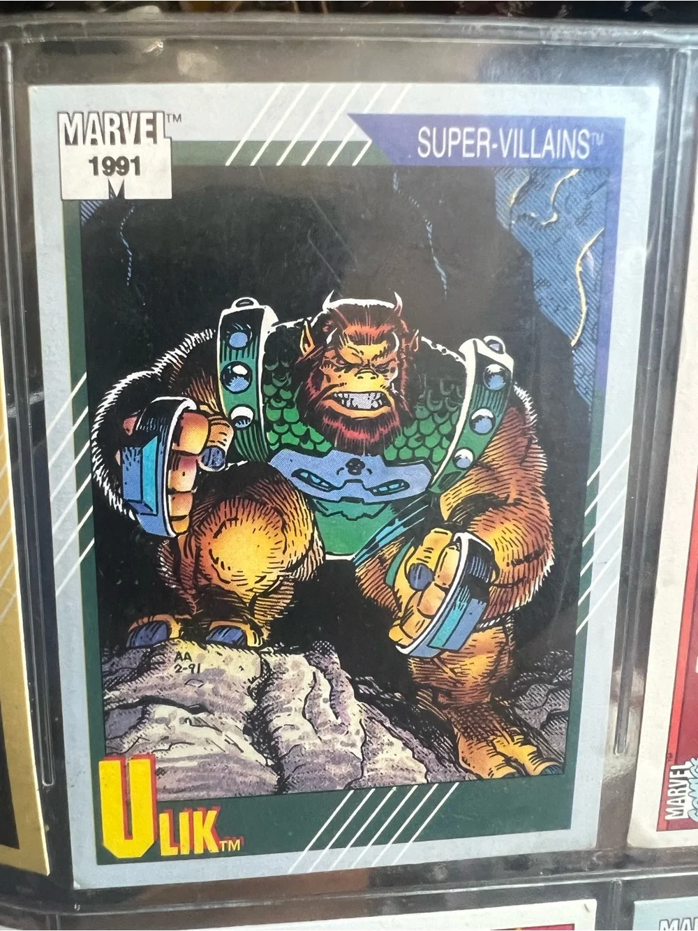 Vintage Marvel 1991 Ulik Super-Villains Trading Card